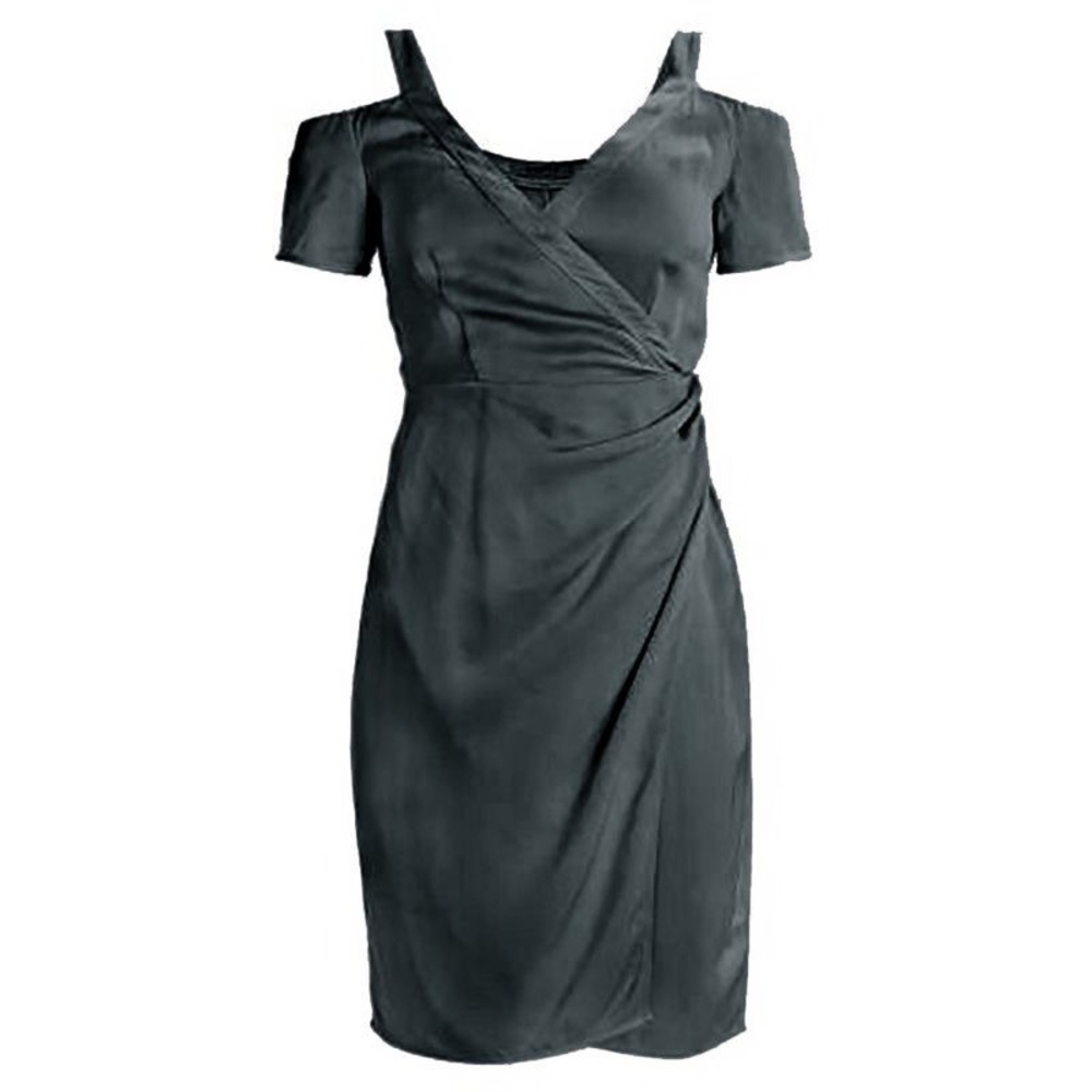 AllSaints Cadia Cold Open Shoulder Wrap Dress